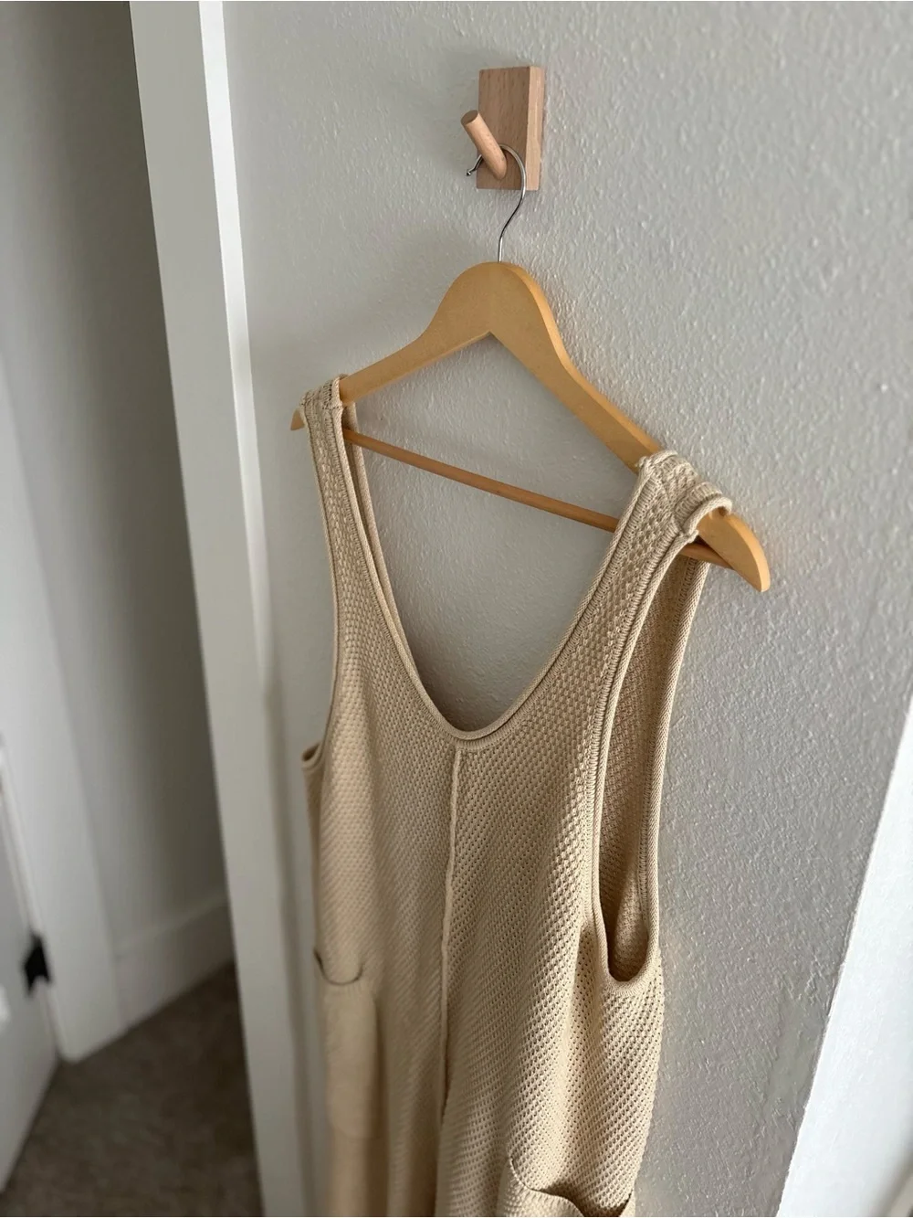 Free People Beach Cream Knit Tank Jumpsuit